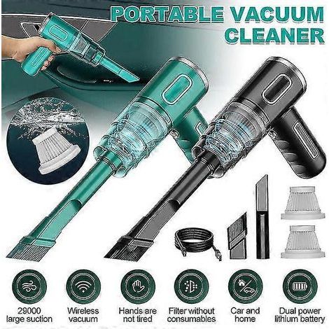 Aspirateur de voiture puissant 29 000 Pa, sans fil, pour liquides et poussières, à aspiration puissante et portable N3 29000PA - Noir (1/4)