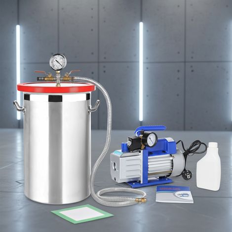 SET de Bomba de vacío Indicador de baja presión 27,7L 99 l/min Aluminio Compresor Bomba industrial A/C medidor (1/4)