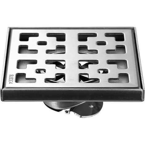 Drain Douche Carré Drain de Plancher Caniveau de Douche Siphon de Sol Couverture Plate au Look Acier Inoxydable 304 Cheveux Crépine for Cuisine Salle de Bain WC Balcon (Size : 12cm(4.7Inch)) (1/5)