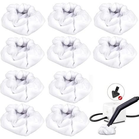 Lot de 10 Petits tampons en Microfibre compatibles avec Les nettoyeurs Vapeur Dupray, etc. pour Brosse Triangulaire – Accessoires réutilisables et lavables (1/5)