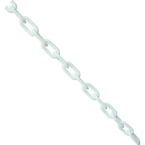 Chaîne en plastique blanc 25 mm x 6 mm avec revêtement décoratif pour clôture de jardin, avertissement, espace de stationnement, couleurs assorties (1/5)