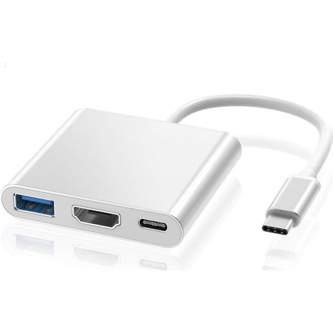 Adaptateur USB C vers HDMI 4K, Adaptateur Type C Hub vers HDMI Convertisseur avec Port USB 3.0 et Port de Charge C USB Compatible avec MacBook Pro, Google Chromebook, HP, Samsung S8/S9+ (1/5)