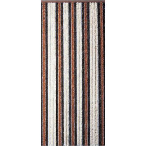 MOREL - Rideau de porte chenille Florence beige, bronze et brun 120x220 cm