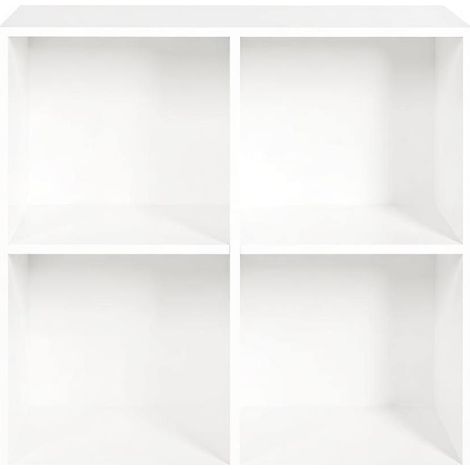 Scaffale a cubi bianco in legno ingegnerizzato, 4 vani (1/5)