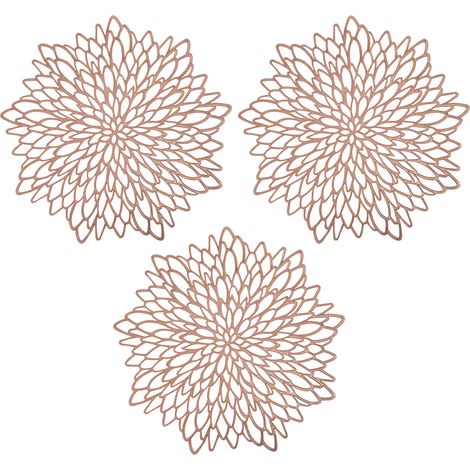 Tapis De Table En Métal Doré - Décoration Résistante Pour Salle À Manger - Protection Contre Le Bruit Et Les Rayures - Lot De 4 (1/5)