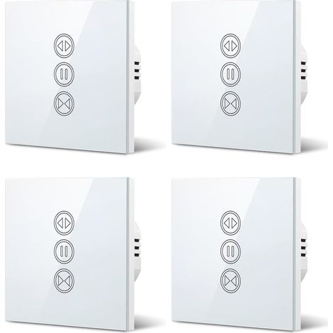 4x Interrupteur Volet Roulant Connecté, Ouverture Réglable, Commutateur Rideau Stores WiFi, Compatible avec Alexa Google Home pour Commande Vocale, Minuterie Intelligent Moteur Mural (1/4)