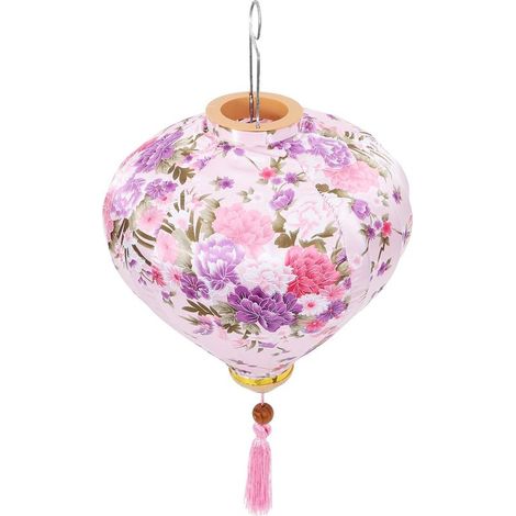 Lanterne Suspendue Décorative 12 Pouces en Tissu Étanche Couleur Rose Chair Lanterne Extérieure Vintage Style pour Jardin et Fête Décoration D’Extérieur Résistante aux (1/5)