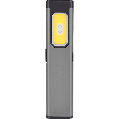 Lampe de Poche EDC étanche Magnétique, éclairage à 5 Vitesses pour le Camping, Lampe de Poche Plate Portable pour les Environnements de Travail ou les Réparations Automobiles (Gris) (1/4)