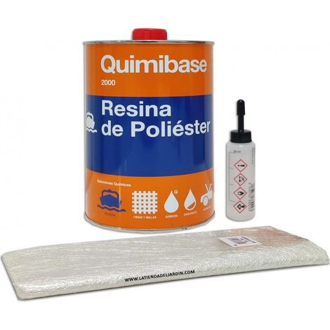 Polyesterharz-Reparaturset 1 kg (750 g Harz + 1 m² Glasfasermatte MAT-300 + 20 g Peroxid-Härter)