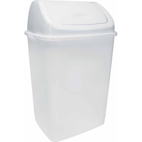 Poubelle plastique Clap à couvercle basculant - 35l - blanc