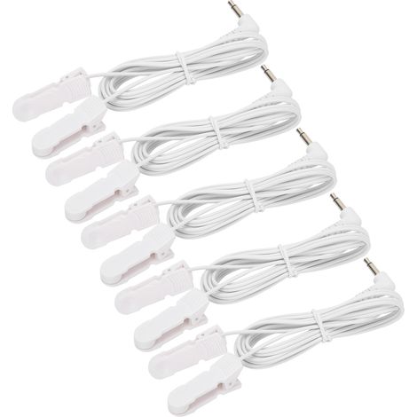 Lot de 5 électrodes auriculaires de 3,5 mm avec câble pour appareil TENS de physiothérapie (1/5)