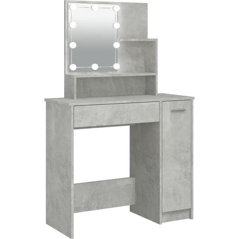 Coiffeuse avec LED Gris béton 86,5x35x136 (1/5)