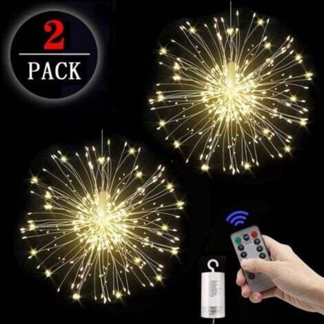 2 paquets Guirlande Lumineuse Exterieure/Interieur per Noël Decoration,Girlande de Lumière LED Feux d'artifice con (1/5)