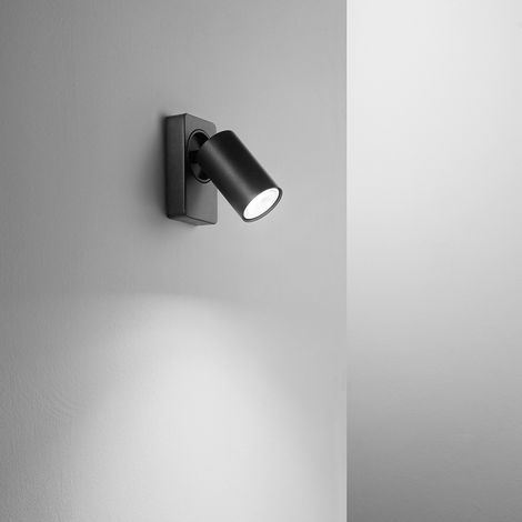 Faretto in alluminio colore nero Oddy 1 luce attacco GU10  orientabile d.6cm (1/2)