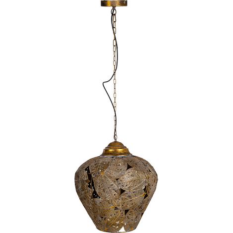 Lámpara de techo de metal dorada 49,5x49,5x58,5/122