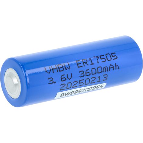 vhbw ER17505 Round Cell Battery - Primary Battery (3600mAh, 3.6V, Li-SOCl2)
