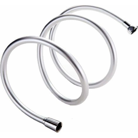 Tuyau de douche - Remplacement de tuyau de douche en PVC de 2 m, anti-torsion et anti-torsion, chromé (1/4)