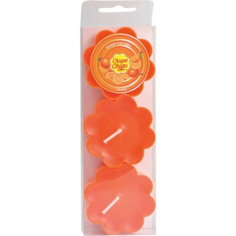Lot de 3 Bougies Chauffe-Plat "Chupa Chups" 3cm Orange (1/2)