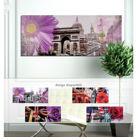 Quadro da Parete con fiori disegno london o usa 65 x 160 cm 2 Modelli (1/2)