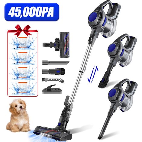 Authmic – Aspirateur balai sans fil 45000 Pa – Autonomie 25-55 min – Batterie Li-ion 2200 mAh – Système de filtration 5-en-1 – Pour sols durs et moquettes - 20-55min (1/5)