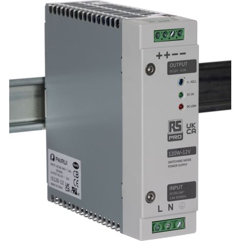 Alimentation pour rail DIN RS PRO, 12V c.c. 8A, 230V c.a., 120W ( Prix pour 1 )