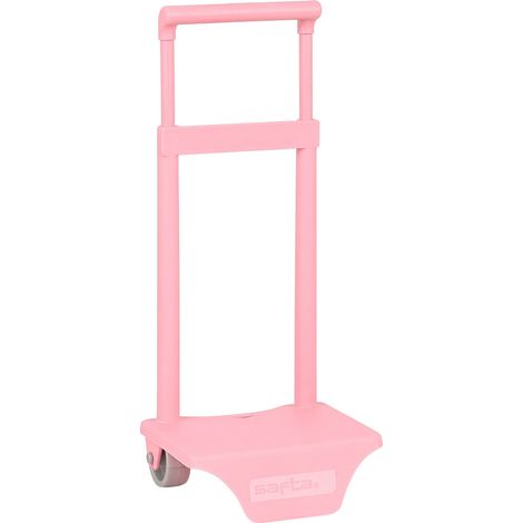 Carrello per zaino - Safta - Rosa chiaro - Manico removibile - Ruote in PVC - Fissaggio universale
