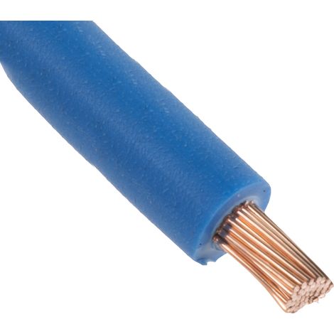 Fil électrique RS PRO, 50 2,5 mm² 13 AWG, 750 V, Zéro halogène Bleu, 100m ( Prix pour Bobine de 100 Mètres )