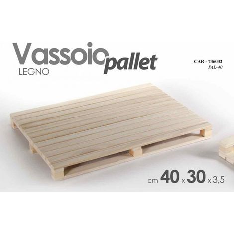 24x Bandeja de madera mini palet 40 x 30 x 3.5 h