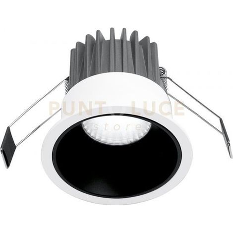 GFA1010C- FARETTO DA INCASSO IN ALLUMINIO DIFFUSORE OPALE A LED 3000K 820LM 10W BIANCO/NERO D.8,5M