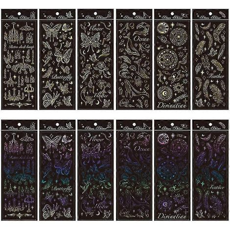 Laser-butterfly Stickers Waterproof Adhesive Stickers For Diy Scrapbook Laptops (1/4)
