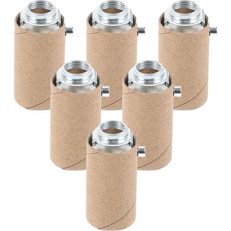 Douille pour Candélabre E12, Lot de 6, Pièce de Lampe Céramique et Papier, Coloris Kaki, Touche Décorative et Sécurité Renforcée, pour Montage DIY (1/5)