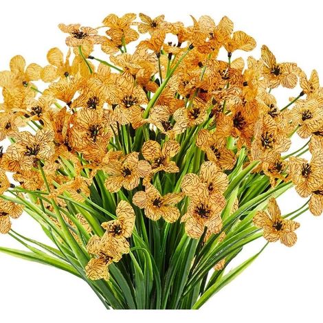 10 Bundles Fleurs Artificielles Extérieures Résistant Aux Uv Pas De Fade Faux Fleurs Violettes Pour Intérieur Extérieur Plantes Suspendues Jardin Patio Porche BoTe De Fenêtre Maison De Mariage Décor D (1/5)
