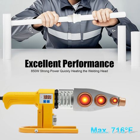 Soldadora de tubos con pantalla digital, máquina de soldadura de tubos de 20 – 63 mm, de plástico para PPR PE PP 1000 W