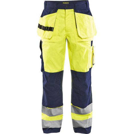 Arbeitsarbeitshose mit hoher Sichtbarkeit 1533 - Neon-Gelb/Navy XL - FR(48) - SE(C54) - Kurz