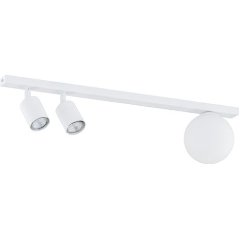 Plafoniera Minimal 3 Luci Baster In Acciaio Bianco E14+Gu10 (1/5)
