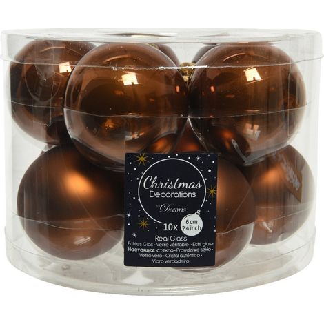 Boules de Noël à suspendre en verre 6 cm. Ensemble de 10