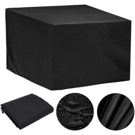 Housse de protection pour mobilier de jardin. 110 x 110 x 85 cm. tissu Oxford. imperméable. coupe-vent. résistant aux UV (Noir)