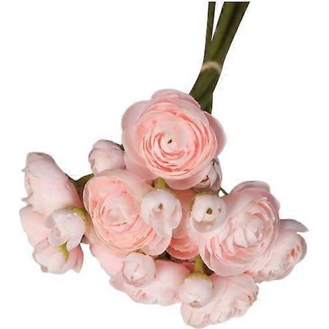 Lot de 6 camélias artificiels avec tige, réalistes et colorés, pour décorer un centre de table lors d'un mariage, à la maison ou au bureau.rose clair (1/5)