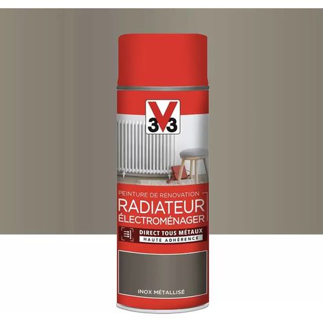 Aérosol Peinture De Rénovation V33 Radiateur Électroménager Inox Métallisé 0,4 L