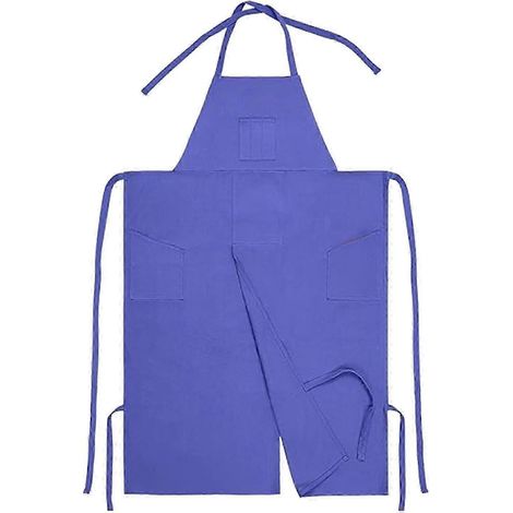 Tablier de poterie avec poches pour femmes et hommes, tablier de peinture d'artiste avec taille ajustable (violet) (1/5)