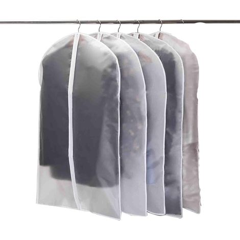 Housses De Vêtements - PEVA Imperméable Respirant - Fermeture Éclair Renforcée - Pour Costumes Robes Manteaux - Lot De 5 - 60 X 100 Cm (1/5)