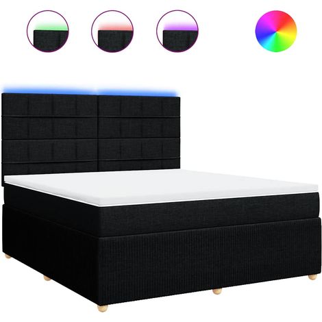 Maison Exclusive - Giroletto a Molle con Materasso Nero 180x200 cm in Tessuto (1/5)