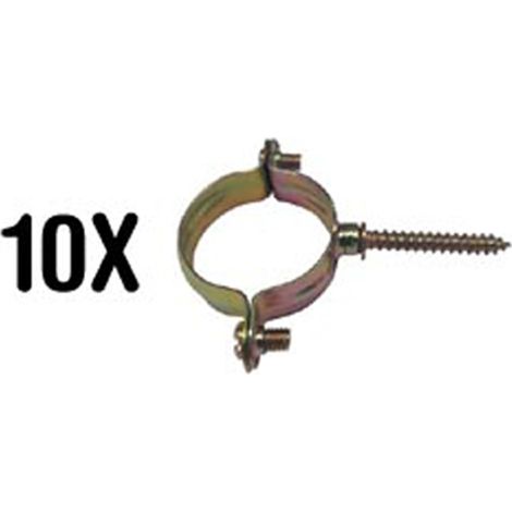 10 abrazaderas con tirafondo  22mm