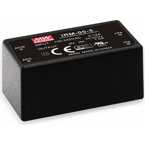 Bloc d'alimentation AC/DC MEAN WELL IRM-05-3.3, 3,3 V-, 1,25 A, 4,1 W
