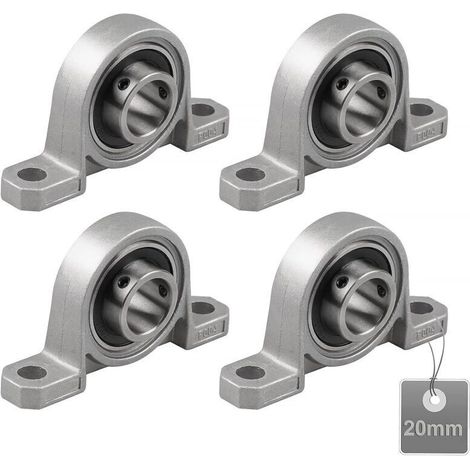 4 Pièces Roulements de Bloc d'oreiller, Palier Roulement, Roulements à Billes, Roulements Alliage de Zinc, Paliers a Semelle, Roulements à Billes, avec Base en fonte solide (Taille : 20mm) (1/5)
