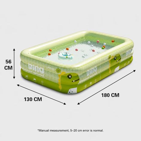 Piscine gonflable (180x130x56cm), piscine hors-sol détachable, grande piscine pour fêtes familiales, jeux de plein air. (1/5)