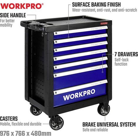WorkPro WP209074 Set di Utensili Completo Nero 193 pezzi