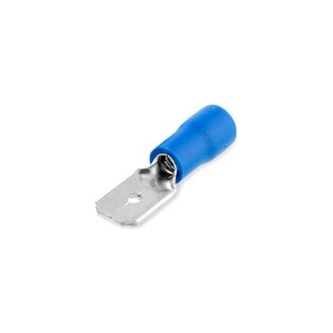 Flacher Stecker 4,75 / 2,5 mm Blau 50 Stk