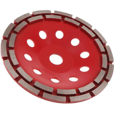Disque diamant 150mm à meuler le béton, meule abrasive à poncer béton, pierre, granit, 2 rangées diamantés (150mm, rouge) (1/4)