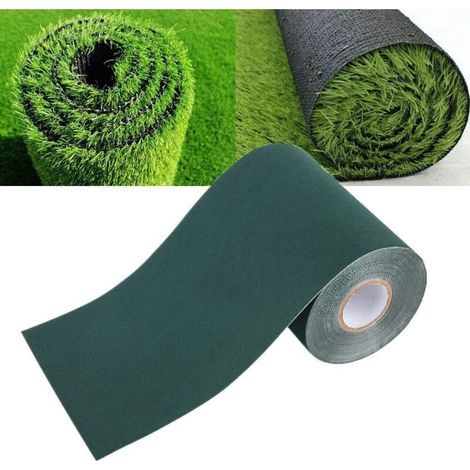 Tappeto erboso autoadesivo da giardino in strisce di erba sintetica e tappeto erboso artificiale ad alta densità 150 mm 10 m (verde) (1/4)